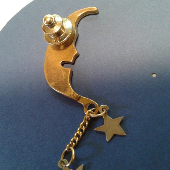 Handmade Moon & Stars Lapel Pin - Picture 4 of 5